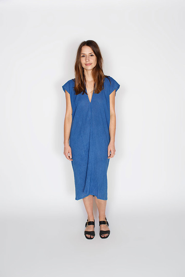 Miranda Bennett In-Stock: Everyday Dress, Cotton Gauze in Indigo Miranda Bennett In-Stock: Everyday Dress, Cotton Gauze in Indigo