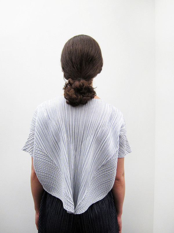 Issey Miyake Kasuri Stripe Top - White Issey Miyake Kasuri Stripe Top - White