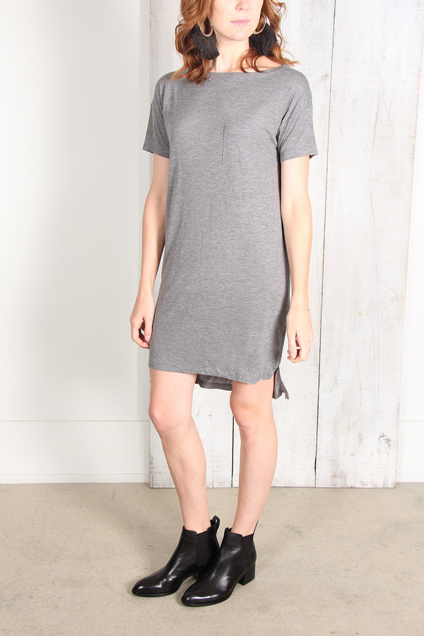 ALEXANDER WANG CLASSIC BOATNECK DRESS WITH POCKET ALEXANDER WANG CLASSIC BOATNECK DRESS WITH POCKET
