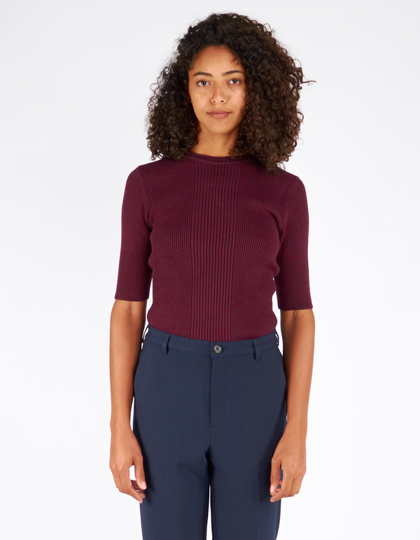 Ganni Harrison T-Shirt Cabernet Eclipse Melange Ganni Harrison T-Shirt Cabernet Eclipse Melange