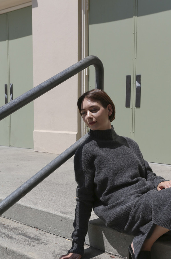 Objects Without Meaning Mock Neck Sweater in Grey Objects Without Meaning Mock Neck Sweater in Grey