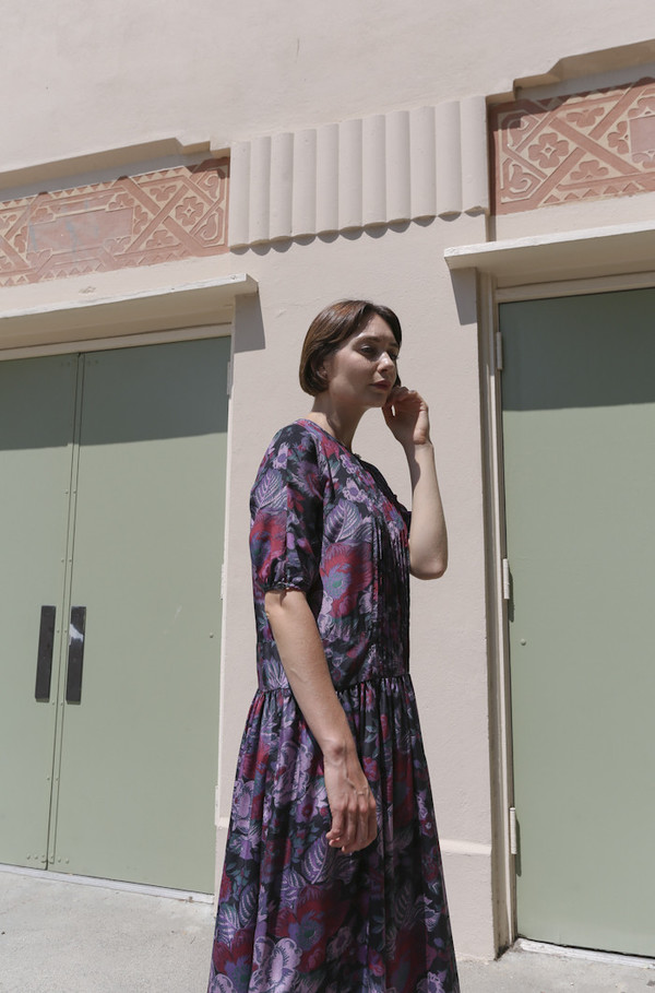 Suzanne Rae Pin-Tuck Dress in Chinois Floral Suzanne Rae Pin-Tuck Dress in Chinois Floral