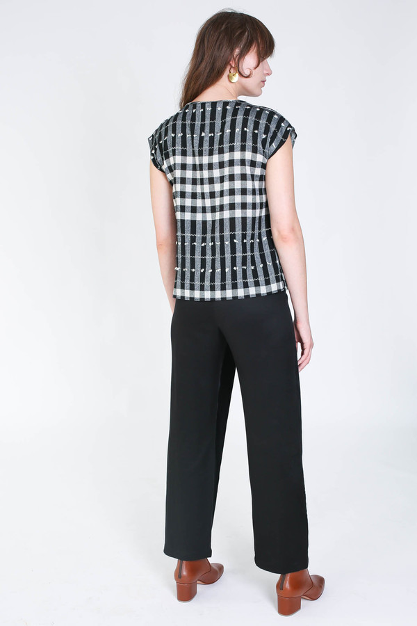Svilu Base top in black/white check Svilu Base top in black/white check