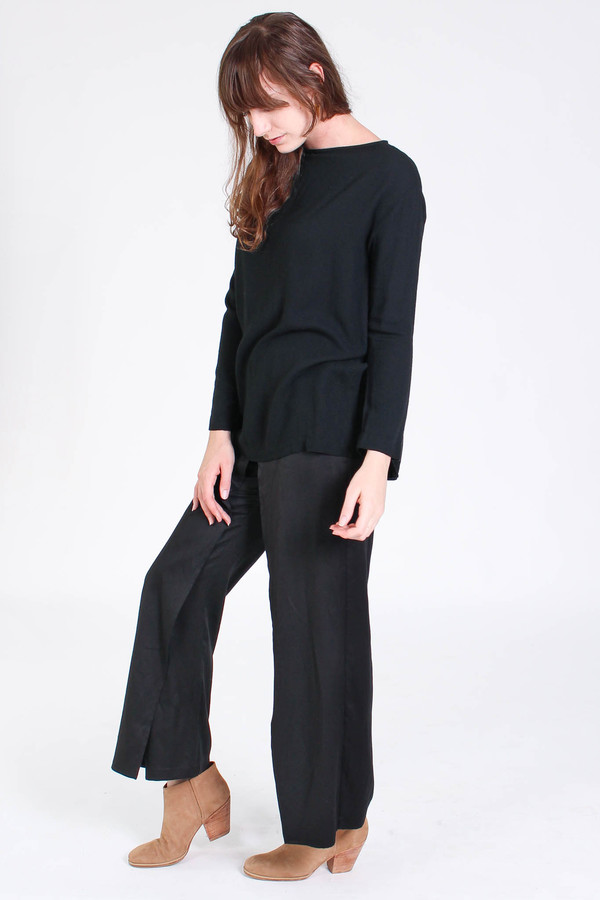 Black Crane Long slit top in black Black Crane Long slit top in black