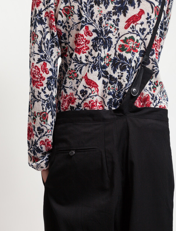 Ys by Yohji Yamamoto Womens Single Suspender Trousers Ys by Yohji Yamamoto Womens Single Suspender Trousers