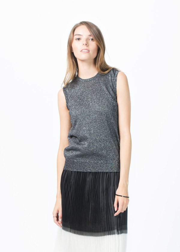 Sara Lanzi Knit Lurex Sleeveless Top Sara Lanzi Knit Lurex Sleeveless Top