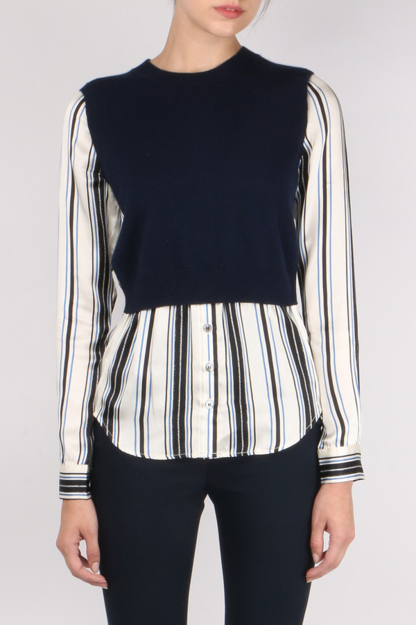 Veronica Beard Mellow Mixed Media Sweater Veronica Beard Mellow Mixed Media Sweater