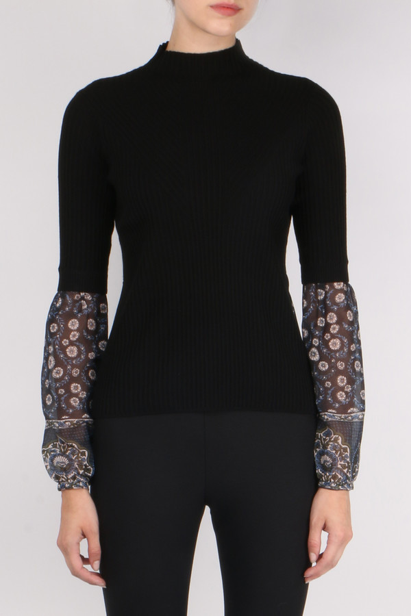 Veronica Beard Moon Mixed Media Sweater Veronica Beard Moon Mixed Media Sweater