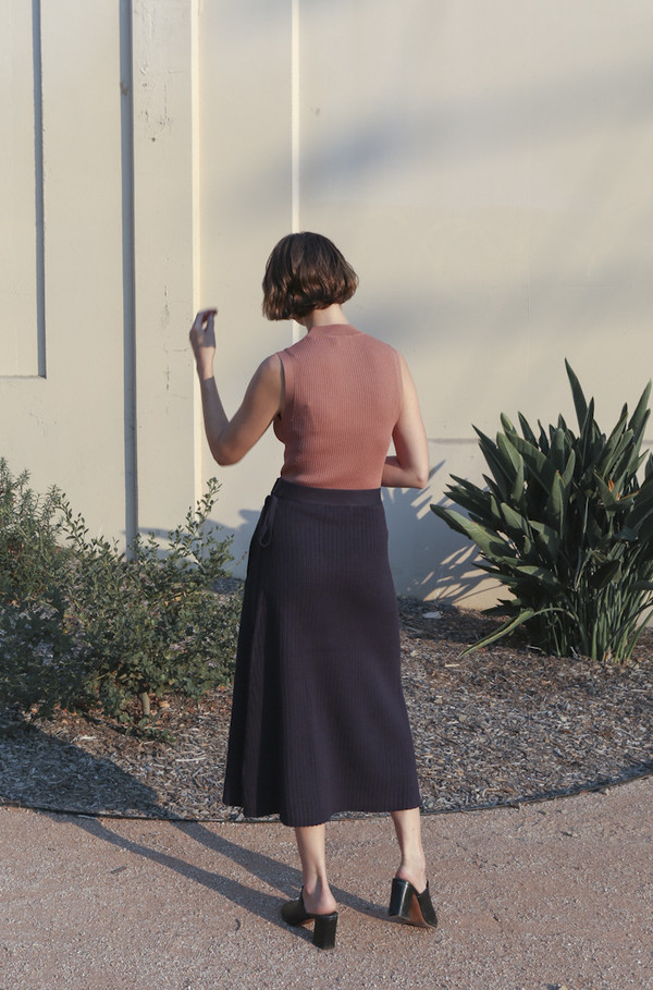 Pari Desai Hye Wrap Knit Skirt in Navy Pari Desai Hye Wrap Knit Skirt in Navy