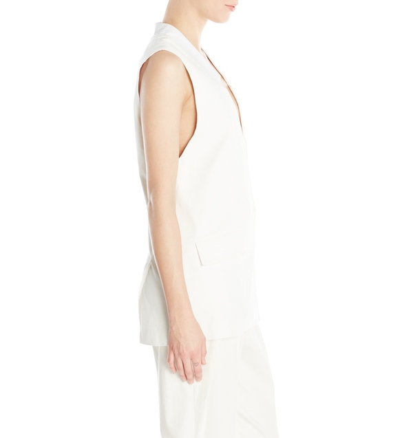 Vincetta White Notch Collar Vest Vincetta White Notch Collar Vest