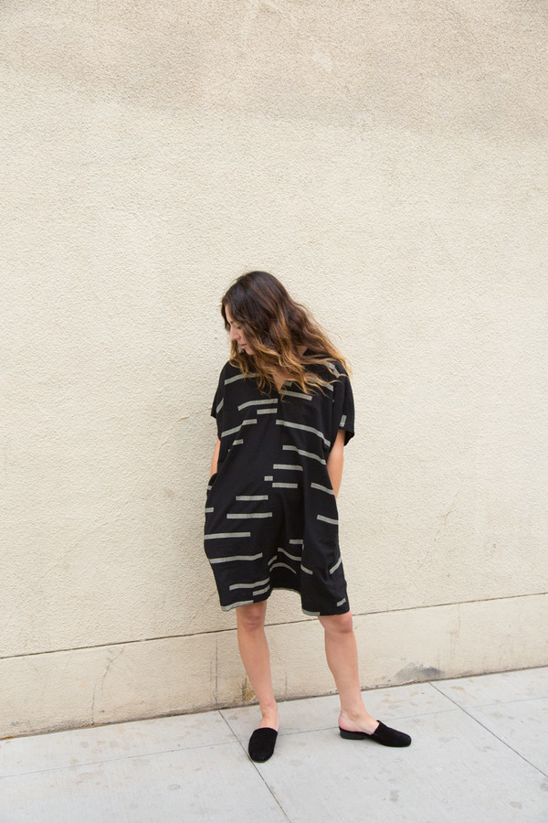 Uzi Broken Stripe V Dress Uzi Broken Stripe V Dress