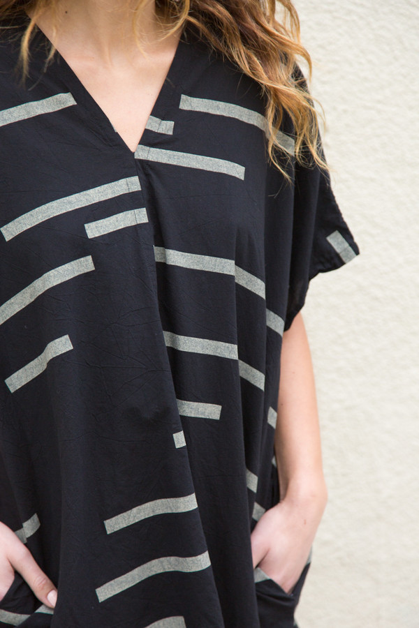 Uzi Broken Stripe V Dress Uzi Broken Stripe V Dress