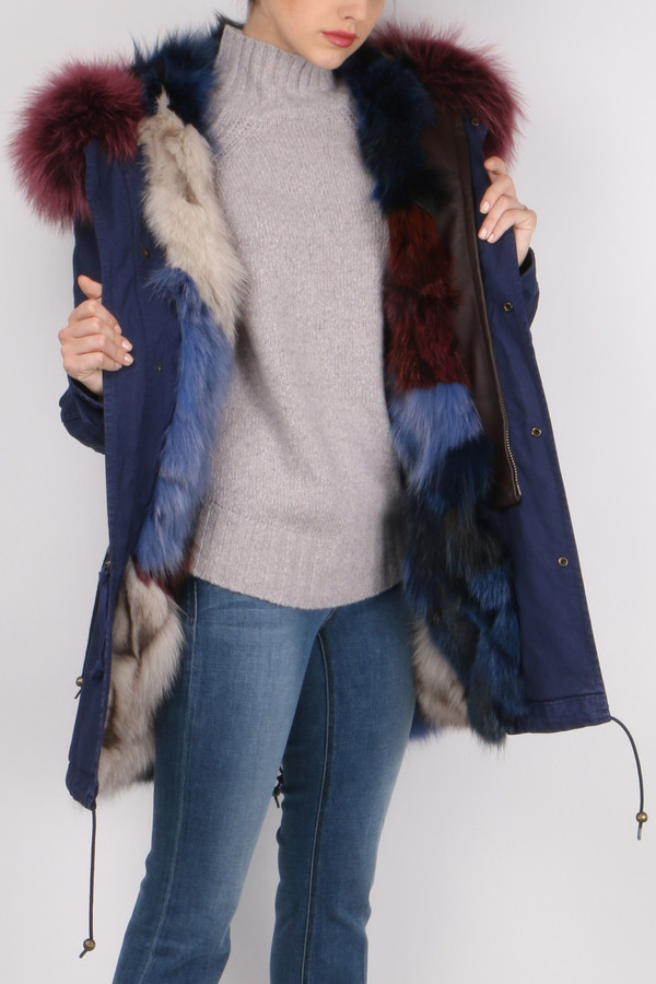 Mr & Mrs Italy Canvas Fur-Trimmed Mini-Parka Mr & Mrs Italy Canvas Fur-Trimmed Mini-Parka