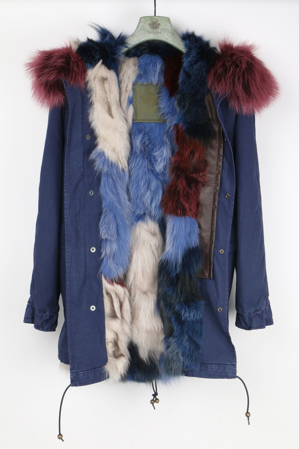Mr & Mrs Italy Canvas Fur-Trimmed Mini-Parka Mr & Mrs Italy Canvas Fur-Trimmed Mini-Parka
