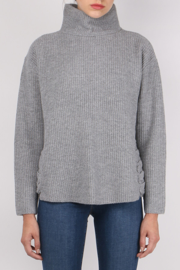 Allude Lace Up Turtleneck Allude Lace Up Turtleneck