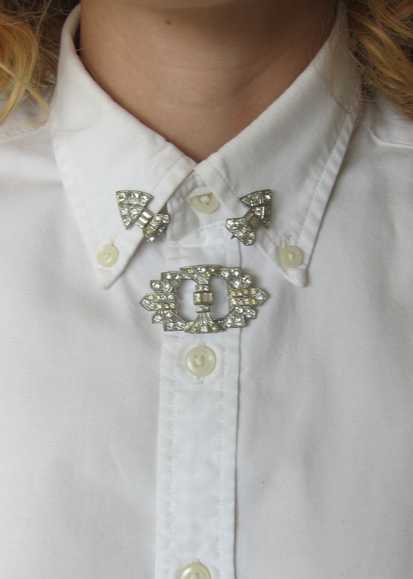 rhinestone deco brooch with clips rhinestone deco brooch with clips