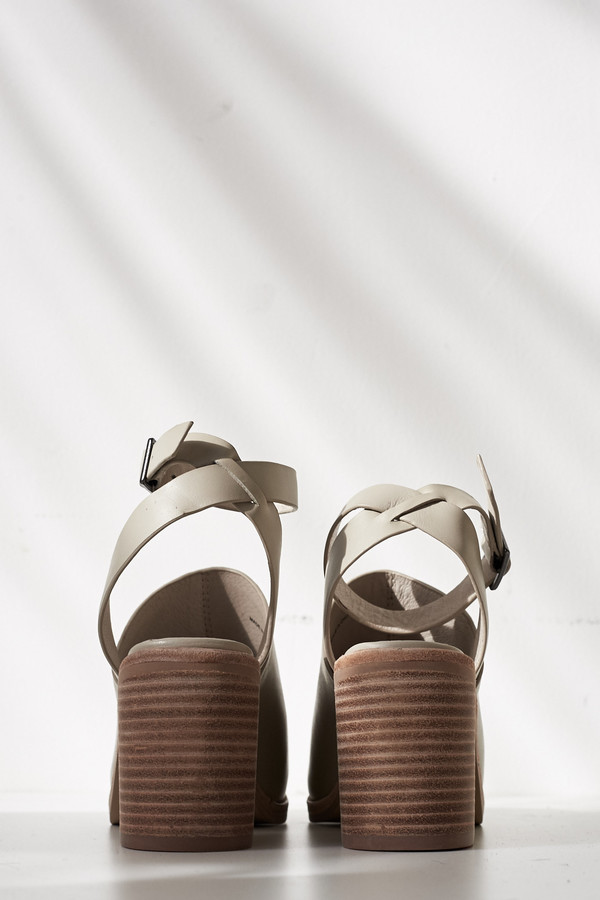 Intentionally Blank Leather Picnic Heel - Bone Intentionally Blank Leather Picnic Heel - Bone