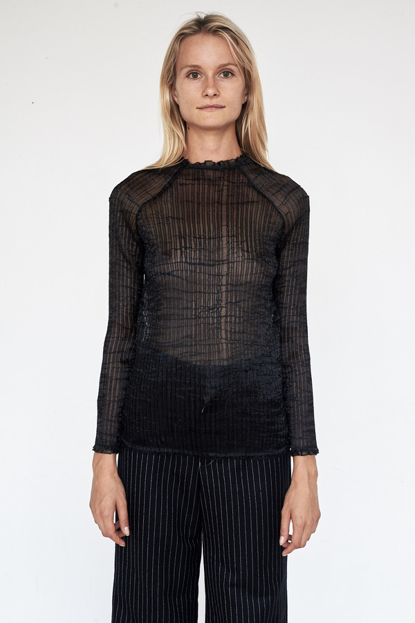 Kahle Poly Pleated High Neck Raglan Kahle Poly Pleated High Neck Raglan