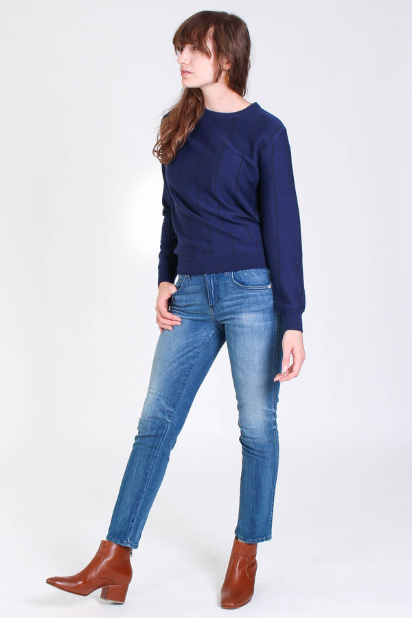 Svilu Stripe crewneck in navy Svilu Stripe crewneck in navy