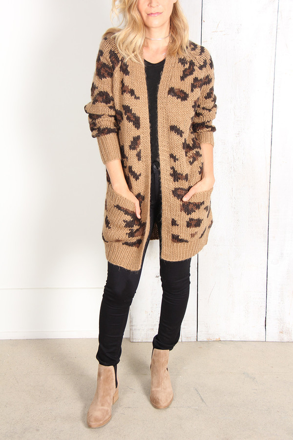 R13 LEOPARD GRUNGE CARDIGAN R13 LEOPARD GRUNGE CARDIGAN
