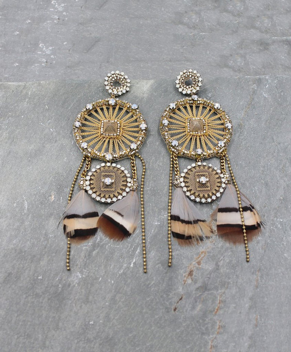 Deepa Gurnani Joelle Woven Feather Earrings Deepa Gurnani Joelle Woven Feather Earrings