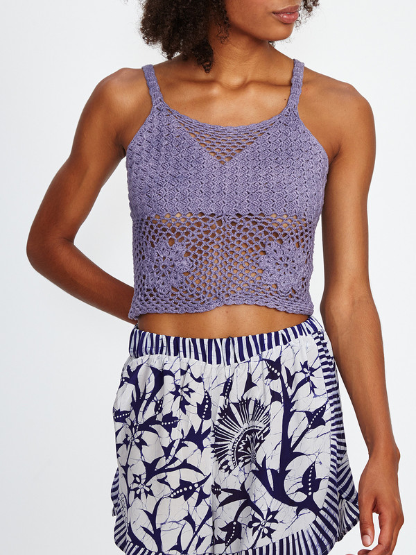 Harare CROCHET CROP TANK / PURPLE Harare CROCHET CROP TANK / PURPLE