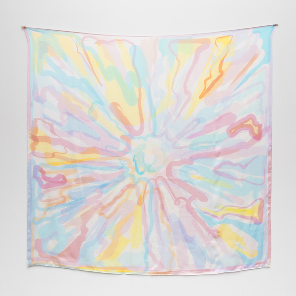 Massif Central silk satin Scarf by Peter Halley Massif Central silk satin Scarf by Peter Halley