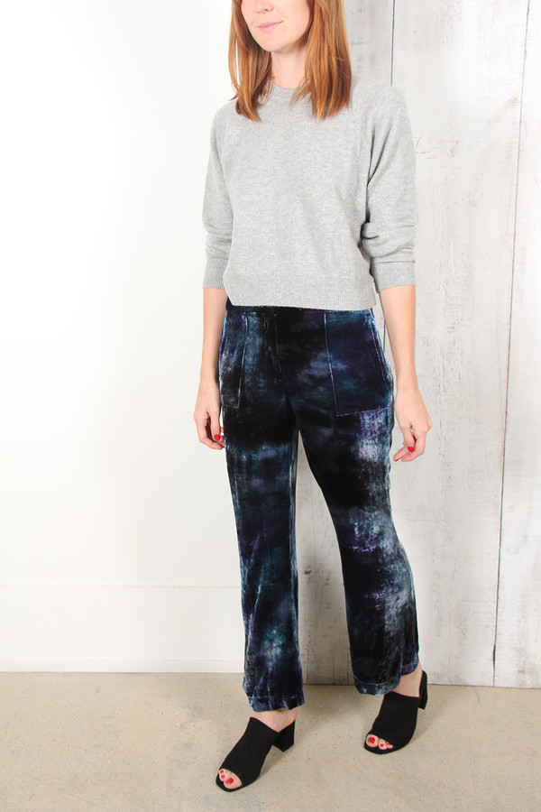 Raquel Allegra CROP FLARED VELVET TROUSERS Raquel Allegra CROP FLARED VELVET TROUSERS