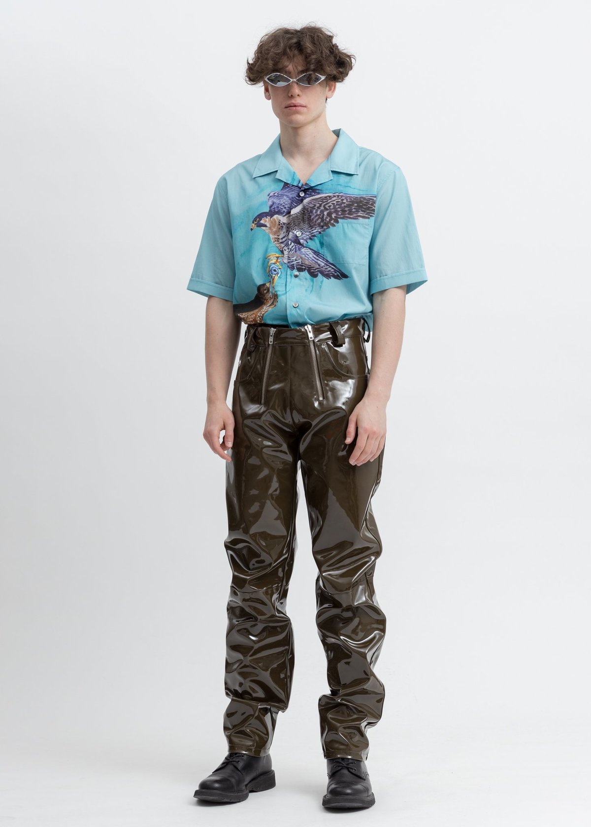 GMBH Vinyl Trousers - Khaki | Garmentory