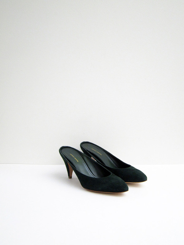 Mansur Gavriel Classic Heel Slipper, Moss Suede Mansur Gavriel Classic Heel Slipper, Moss Suede