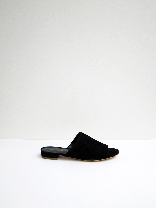 Mansur Gavriel Flat Mule, Black Suede Mansur Gavriel Flat Mule, Black Suede