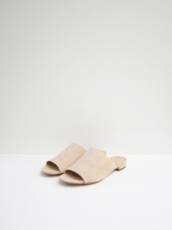 Mansur Gavriel Flat Mule, Sand Suede Mansur Gavriel Flat Mule, Sand Suede