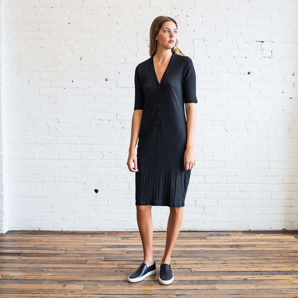 6397 Rib Henley Dress 6397 Rib Henley Dress