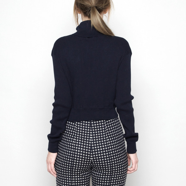 7115 by Szeki Lightweight Fitted Cropped Sweater - Navy FW16 7115 by Szeki Lightweight Fitted Cropped Sweater - Navy FW16