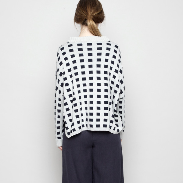 7115 by Szeki Mock-Neck Cotton Plaid Sweater - Mint FW16 7115 by Szeki Mock-Neck Cotton Plaid Sweater - Mint FW16