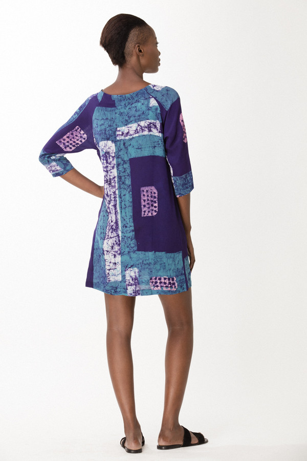 Osei-Duro Linter Dress in Navy Rubics Osei-Duro Linter Dress in Navy Rubics