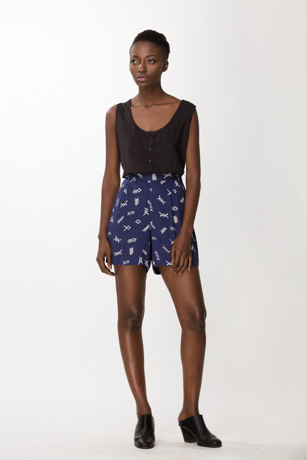 Osei-Duro Lorem Shorts in Cobalt Jot Osei-Duro Lorem Shorts in Cobalt Jot