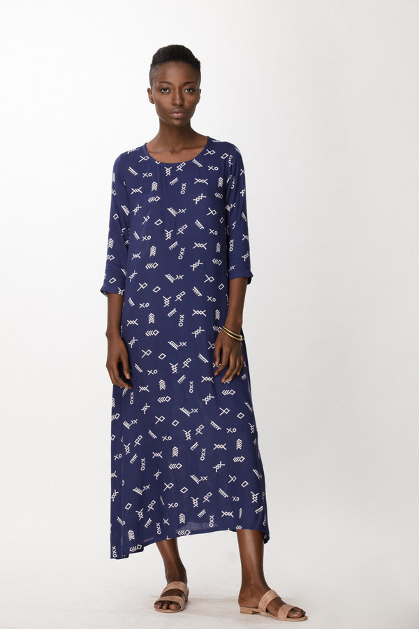 Osei-Duro Nima Dress in Cobalt Jot Osei-Duro Nima Dress in Cobalt Jot