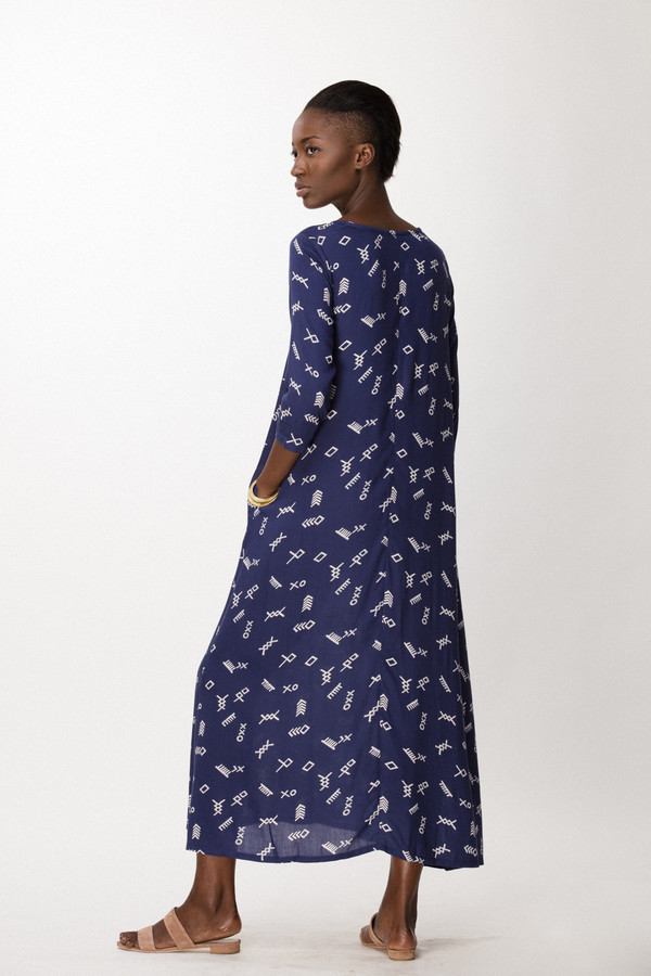 Osei-Duro Nima Dress in Cobalt Jot Osei-Duro Nima Dress in Cobalt Jot