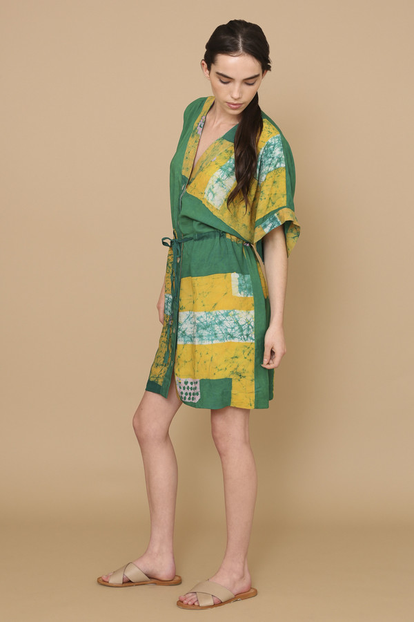 Osei-Duro Toss Kimono in Green Rubics Osei-Duro Toss Kimono in Green Rubics