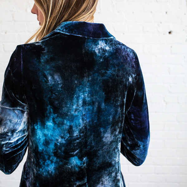 Raquel Allegra Single Breasted Velvet Tie Dye Blazer Raquel Allegra Single Breasted Velvet Tie Dye Blazer