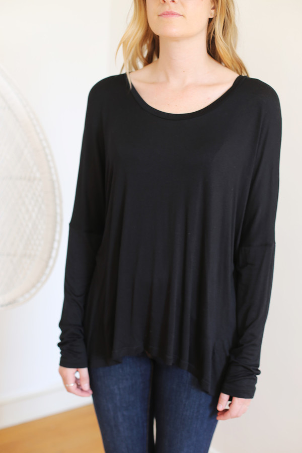 Margaux Lonnberg Ines Long Sleeve Tee in Black Margaux Lonnberg Ines Long Sleeve Tee in Black