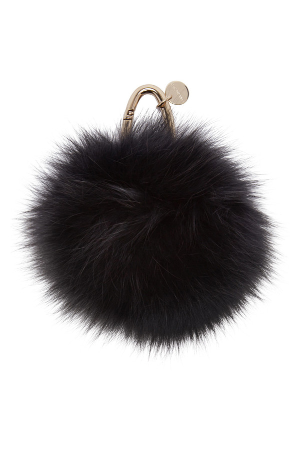Yves Salomon BLACK FUR KEYCHAIN Yves Salomon BLACK FUR KEYCHAIN