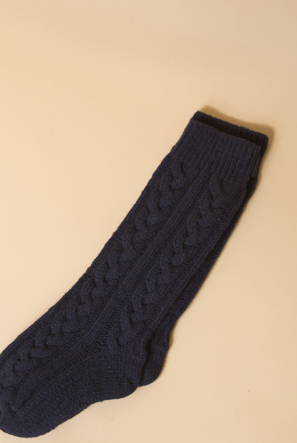 Reality Studio Cable Socks - Navy Reality Studio Cable Socks - Navy