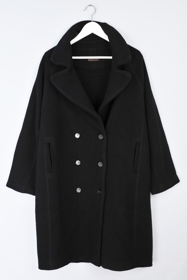 Black Cashmere Martel Coat by Oyuna Black Cashmere Martel Coat by Oyuna