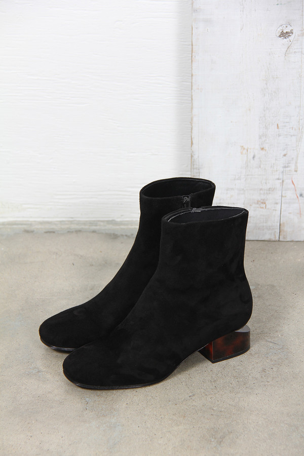 ALEXANDER WANG KELLY SUDE BOOT WITH TORTOISE HEEL ALEXANDER WANG KELLY SUDE BOOT WITH TORTOISE HEEL