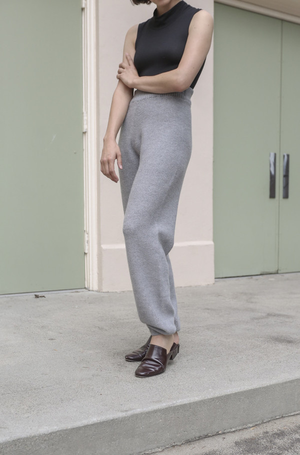 Baserange Gerda Trouser in Grey Melange Baserange Gerda Trouser in Grey Melange