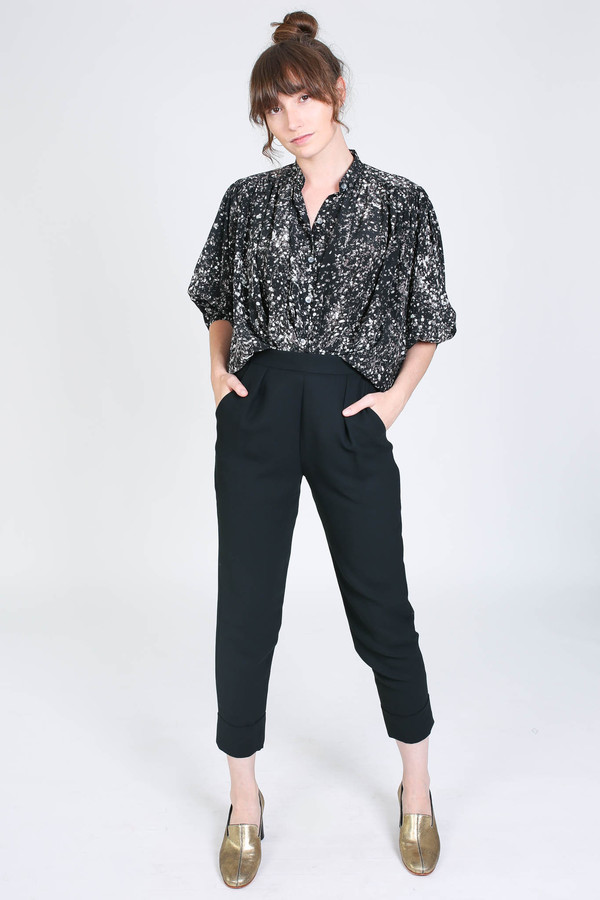 No.6 Store Circle blouse in black/white spray No.6 Store Circle blouse in black/white spray