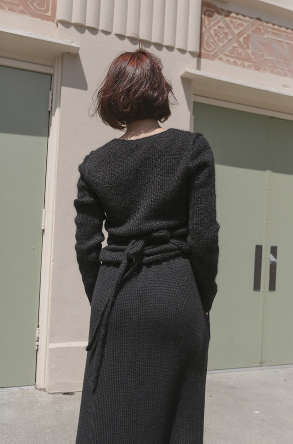 A Détacher Tiara Wrap Sweater in Black A Détacher Tiara Wrap Sweater in Black