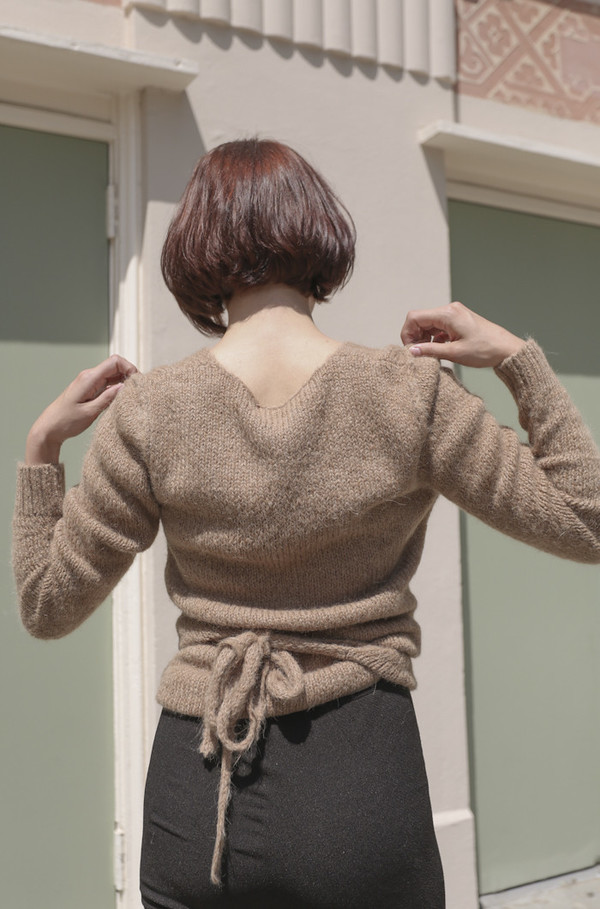 A Détacher Tiara Wrap Sweater in Honey A Détacher Tiara Wrap Sweater in Honey
